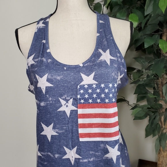 NEW Patriotic Flag And Stars Tank Top - Picture 5 of 6